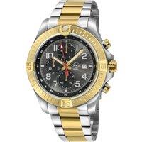 GV2 Men's T38, Swiss Quartz Watch, Gray Dial, 316L Stainless Steel, & Sapphire Crystal in Gold