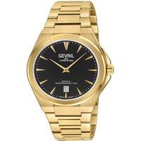 Gevril Montauk Men's 316L Stainless Steel IPYG Case Black Dial Bracelet Watch in Gold