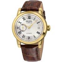 Gevril Men's Madison 316L Stainless Steel IPYG Case, Silver/Black Dial in Brown