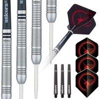 Unicorn Steel Tip Darts Set | Core Tungsten Barrels| Style 2| 22 g in Silver