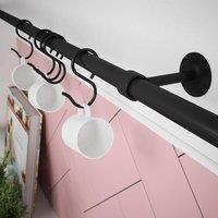 Rothley Black Matt Adjustable Hanging Easy Fit Kitchen Utensil Rail Kit 100cm
