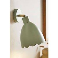 ValueLights Millie Flower Style Scallop Adjustable Wall Light in Pale Green