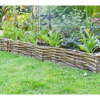 Primrose Pack of 2 Woven Hazel Hurdle Garden Lawn Edging Perimeter Border Screening 2m in Dark Brown