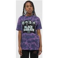 Black Sabbath Band Logo Dip Dye Wash T-Shirt in Purple | Size: XL