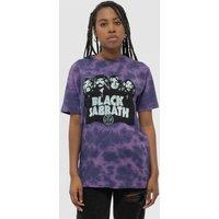 Black Sabbath Band Logo Dip Dye Wash T-Shirt in Purple | Size: 2XL
