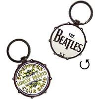 Beatles Drop T Sgt Pepper Drum Double-Sided Keychain in White