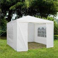 Gr8 Garden Blue Gazebo With Sides Garden Marquee Tent 3x3m in White
