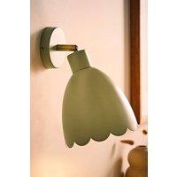 ValueLights Millie Flower Style Scallop Adjustable Wall Light with Bulb in Pale Green