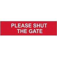 Scan Please Shut The Gate - Pvc Sign 200 X 50mm