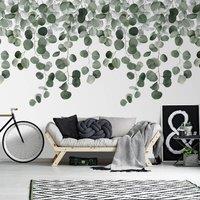 Grandeco Icarus Cascading Sprigs 3 panel repeatable Mural 2.8 x 1.59m in Green | Size: 1 Pack