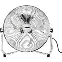 Geepas 12 Floor Standing Fan Air Cooling Circulator 3 Speeds in Metallic Silver
