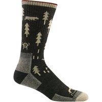 Darn Tough Vermont Men's Forest Patterned Boot Midweight Merino Wool Hiking Socks in Black | Size: Medium