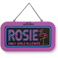 History & Heraldry Women's Light Up Neon Name Sign - Rosie in Purple