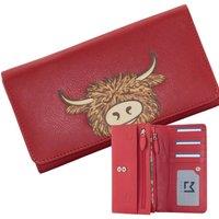 Mala leather Women's Bella Highland Cow Matinee Purse - Limited Edition in Red
