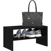 Berkfield Home Shoe Rack Stackable Black Oak 60x30x30.5 cm