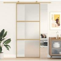 Berkfield Home Sliding Door Gold 90x205 cm Frosted ESG Glass & Aluminium