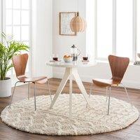 Livabliss Urban Shag-Geometric Beige Blue Pink Grey Soft Plush Pile Living Bedroom Rug in Cream | Size: 140 cm x 200 cm