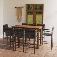 Berkfield Home 9 Piece Garden Bar Set Grey