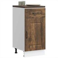 Berkfield Home Kitchen Base Cabinet Kalmar Smoked Oak Engineered Wood in Brown