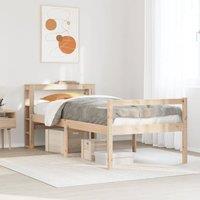 Berkfield Home Senior Bed with Headboard without Mattress 90x190 cm Single in Brown