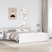 Berkfield Home Bed Frame with Headboard without Mattress White 200x200 cm