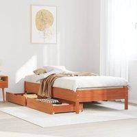 Berkfield Home Bed Frame without Mattress Wax Brown 100x200 cm Solid Wood Pine