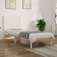 Berkfield Home Bed Frame White Solid Wood 75x190 cm Small Single