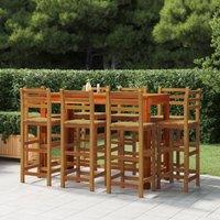 Berkfield Home 9 Piece Garden Bar Set Solid Wood Acacia in Brown