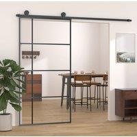 Berkfield Home Sliding Door ESG Glass & Aluminium 102.5x205 cm Black