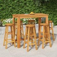 Berkfield Home 7 Piece Garden Bar Set Solid Wood Acacia in Brown