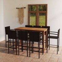 Berkfield Home 9 Piece Garden Bar Set Brown