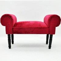 Minster Window Seat Bench - Velvet - L30 x W86 x H52 cm - Red | Size: 1 Pack