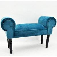 Minster Window Seat Bench - Velvet - L30 x W86 x H52 cm - Blue | Size: 1 Pack
