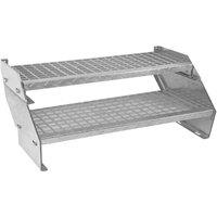 Monstershop Adjustable 2 Section Galvanised Staircase - 900mm Wide in Silver