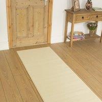 runrug Hallway Carpet Runner Rug - Soft & Comfy, 9mm - 'Plain' in Cream | Size: 100 cm x 420 cm