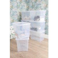 Wham Crystal 8 x 80L Stackable Plastic Storage Boxes with Lids in Clear