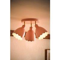 ValueLights Millie Flower Style Scallop Adjustable Spotlight Ceiling Light & Bulbs in Pale Pink
