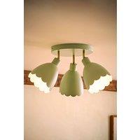 ValueLights Millie Flower Style Scallop Adjustable Spotlight Ceiling Light & Bulbs in Pale Green