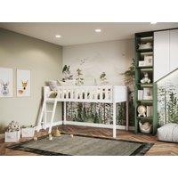 Flair Bea Mid Sleeper Cabin Bed in White | Size: Single