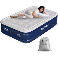 GATARN Double Air Bed Inflatable Air Mattress Built-in Electric Pump Blow Up Bed in Blue