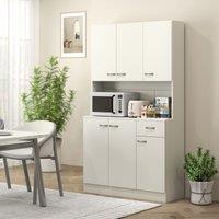HOMCOM Freestanding Kitchen Cupboard, Storage Cabinet with Doors in Off-White