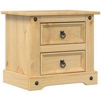 Berkfield Home Bedside Cabinet Corona 53x39x50 cm Solid Wood Pine in Light Brown | Size: 53 x 39 x 50 cm