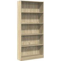 Berkfield Home Bookcase Sonoma Oak 80x24x176 cm Engineered Wood in Brown | Size: 80 x 24 x 176 cm