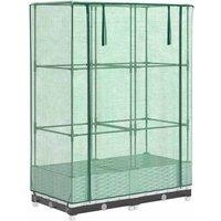 Berkfield Home Raised Bed with Greenhouse Cover Rattan Look 80x40x123 cm in White | Size: 80 x 40 x 123 cm