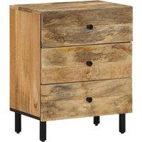 Berkfield Home Bedside Cabinet 50x33x60 cm Solid Wood Mango in Brown | Size: 50 x 33 x 60 cm
