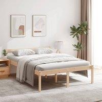 Berkfield Home Bed Frame 120x200 cm Solid Wood Pine in Brown | Size: Small Double