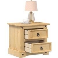 Berkfield Home Bedside Cabinet Corona 53x39x50 cm Solid Wood Pine in Brown | Size: 53 x 39 x 50 cm