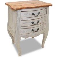 Berkfield Home Bedside Cabinet Solid Reclaimed Wood 48x35x64 cm in Brown | Size: 48 x 35 x 64 cm