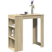 Berkfield Home Bar Table with Racks Sonoma Oak 102x50x103.5 cm Engineered Wood in Brown