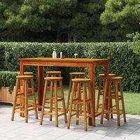 Berkfield Home Bar Stools 8 pcs Solid Wood Acacia in Brown